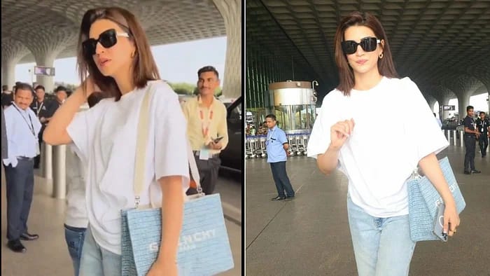 Kriti Sanon Sports A Unique Shirt Dress At The Airport